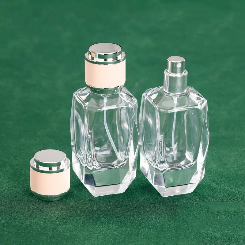 Multiple Cover High Quality Cheap Price Clear Cone Spray Glass Material 50ml Perfume Bottle