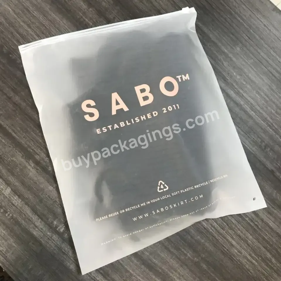 Multiple Sizes Custom Logo Plastic Biodegradable Clothing Zip Lock Bag Packaging Clear Frosted Poly Zipper Bag For Clothes