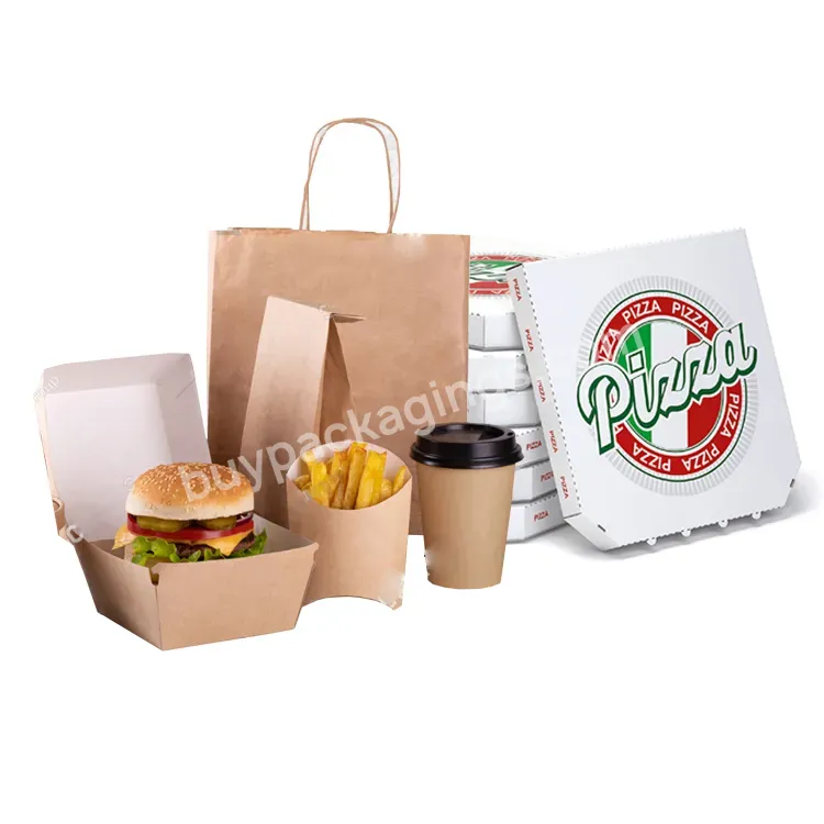 Murah Craft Tote Paper Bags Custom Logo Packing With Hole Handle Food Takeaway To Go Lunch Brown Kraft Paper Bag