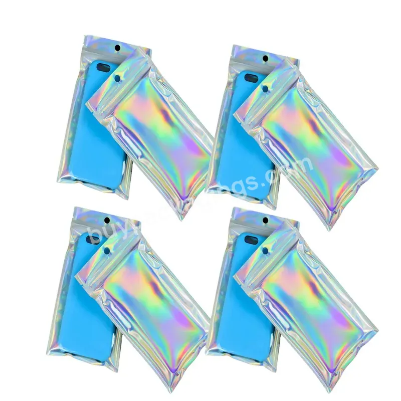 Mylar Bags Zipper Plastic Jewelry Makeup Packaging Transparent Holographic Bags