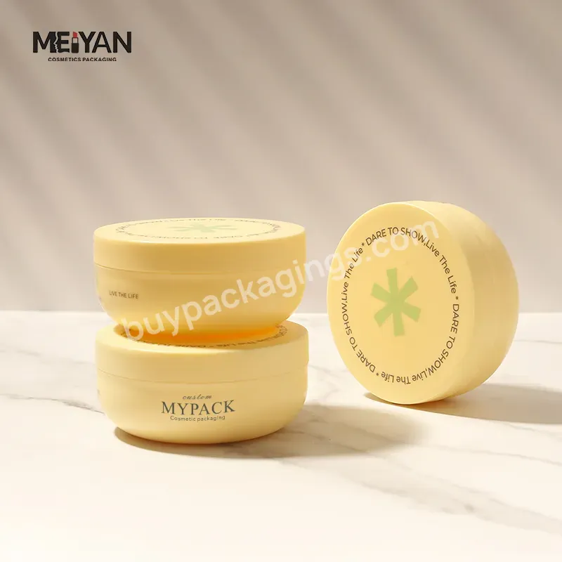 Mypack Custom Empty Pp Plastic Yellow Bowl Shape 200ml Container Jar For Hair Mask Body Butter Skincare