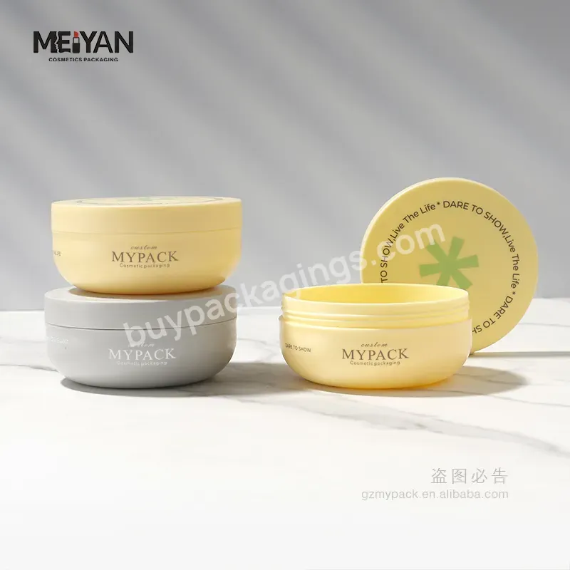 Mypack Custom Empty Pp Plastic Yellow Bowl Shape 200ml Container Jar For Hair Mask Body Butter Skincare