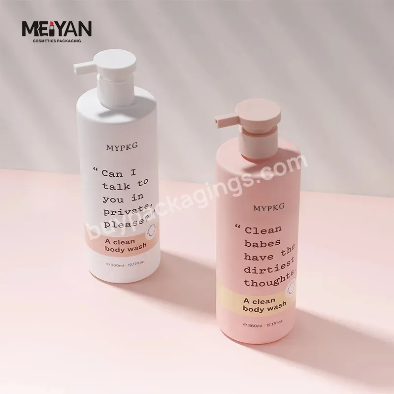 Mypack Luxury Empty Pet Plastic White And Pink Frosted Matte Shampoo Body Soap Shower Gel Lotion Pump Bottles 350ml - Buy 350ml Empty Plastic Bottles,Matte Lotion Pump Bottles 350ml,Pink Shampoo And Conditioner Bottles.