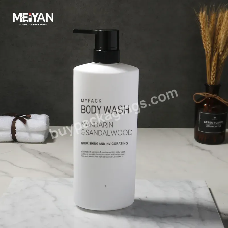 Mypack Unique Custom Matte White Flat Oval Shape Hdpe Plastic Shampoo And Conditioner Body Lotion Bottles With Pump 500ml 750ml - Buy Flat Oval Shape Hdpe Plastic Bottle 500ml,Flat Oval Lotion Bottle Plastic,750ml Flat Oval Plastic Bottle.