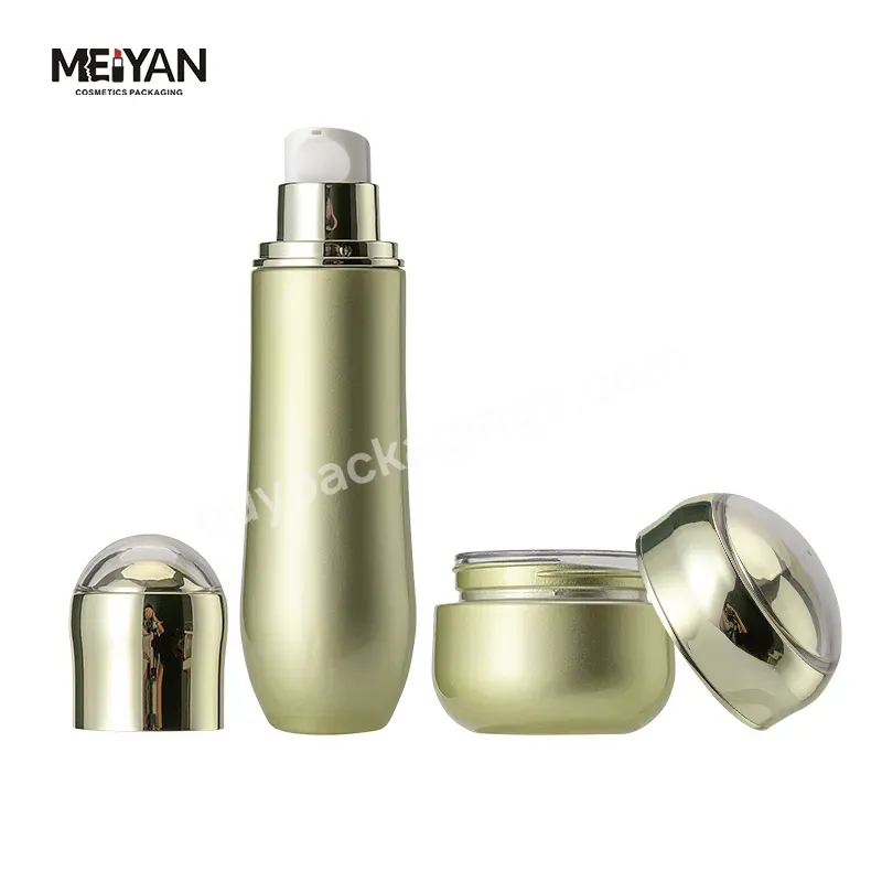 Mypack Unique Golden 30g 50g 40ml 100ml 120ml Luxury Round Lotion Bottle Jar Glass Set Cosmetic Glass Packaging