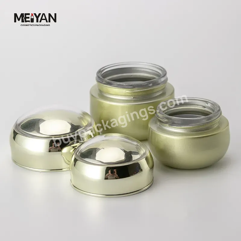 Mypack Unique Golden 30g 50g 40ml 100ml 120ml Luxury Round Lotion Bottle Jar Glass Set Cosmetic Glass Packaging