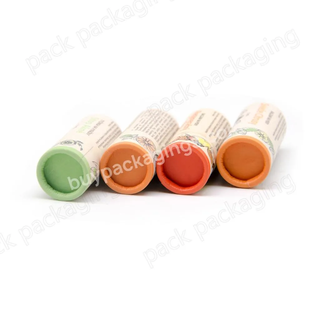 Natural Biodegradable Deodorant Push Up Paper Tube Recycled Container Cardboard Packaging Organic Kraft Lip Balm Tube