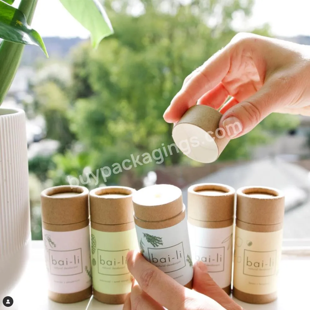 natural eco paper kraft lip balm tubes deodorant stick container with wax paper