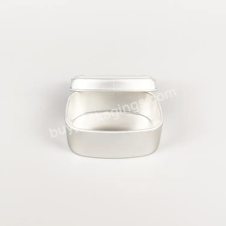 Natural Silver Empty Aluminum Cosmetic Jar Rectangular Aluminum Ointment Pot Jar Snap On Lid 60/80g Manufacturer/wholesale