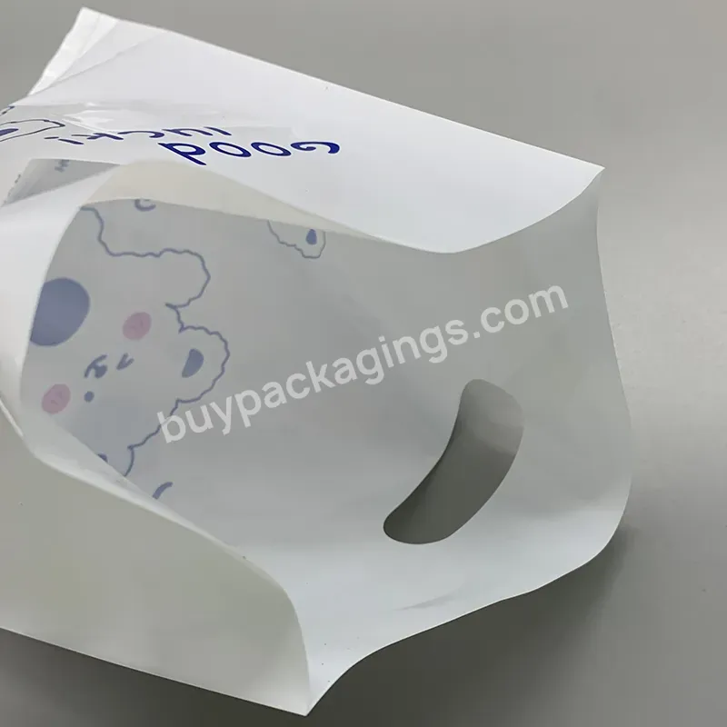 Natural Style China Die Cut Pe Plastic Bags Recyclable Environmentally Friendly Little White Bear Printed Plastic Tote Bags