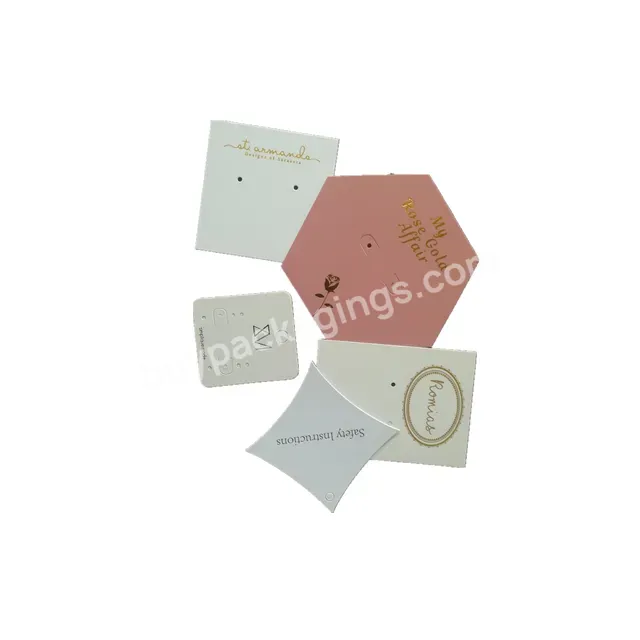 Necklace Earring Jewelry Display Custom Printing Cards Hang Tags - Buy Printed Necklace Card,Necklace Card Printing,Logo Printing Earring Card.