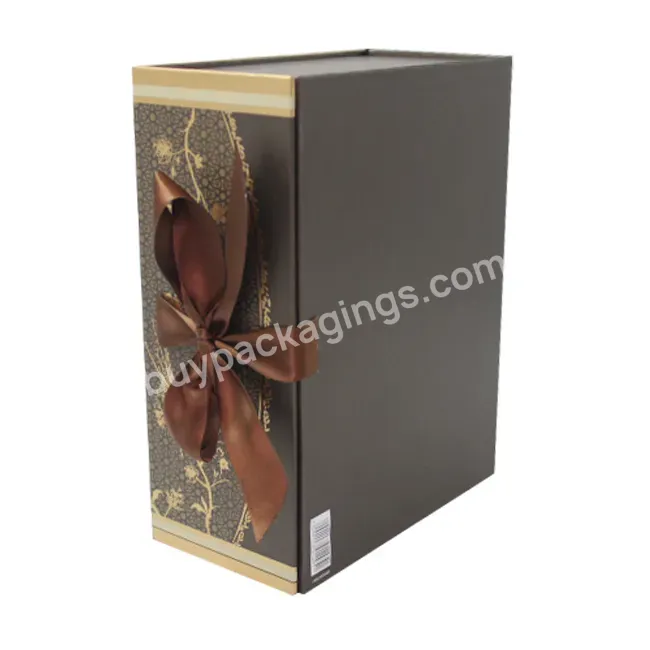 Necktie Empty Match Boxes Magnetic Package Custom Bow Tie Cardboard Box With Ribbon Handle