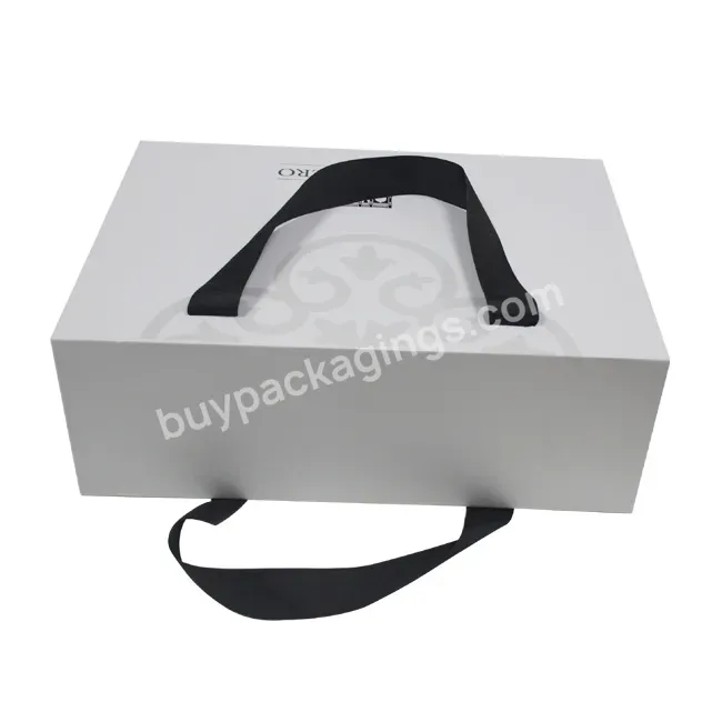 Necktie Empty Match Boxes Magnetic Package Mobile Phone Custom Bow Tie Cardboard Box With Ribbon Handle