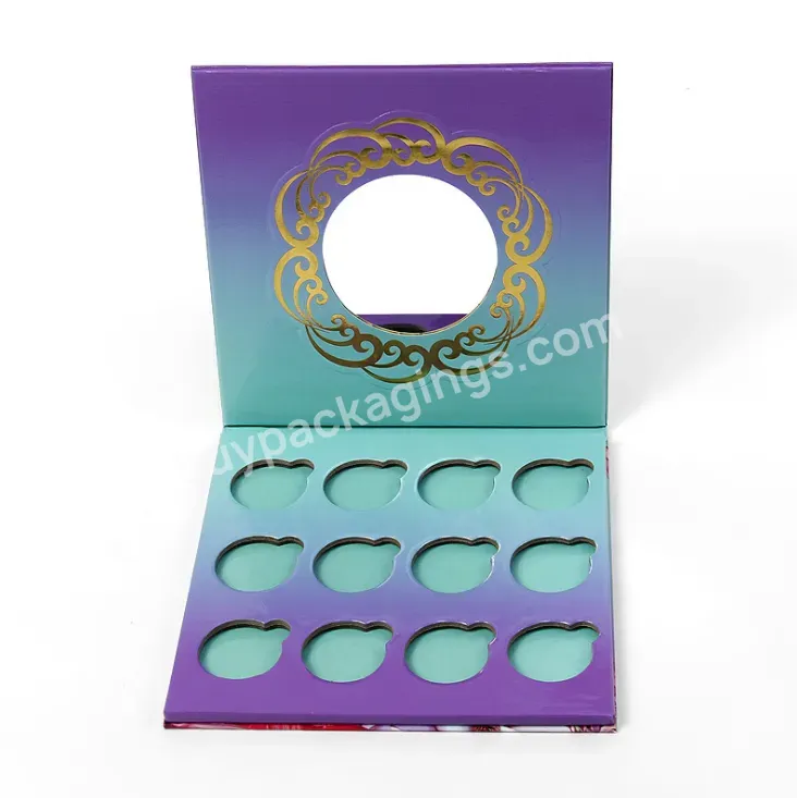 New 12-color Eyeshadow Tray Empty Tray Packaging Eyeshadow Makeup Packaging Box With Mirror
