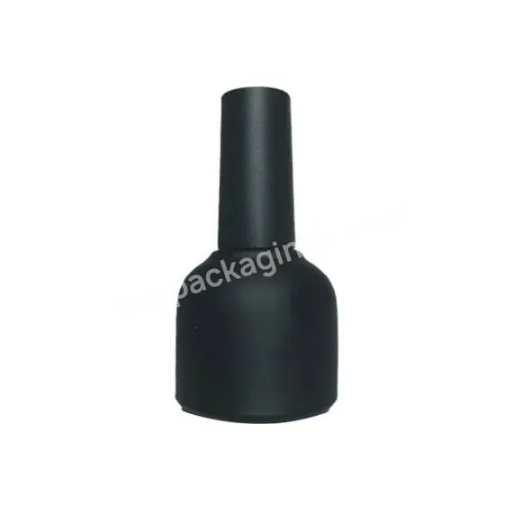 New 8ml 10ml Frosted Black Glossy Shiny Black Cylinder Nail Polish Glass Bottle With Uv Nail Varnish Glue With Wide Brush Cap