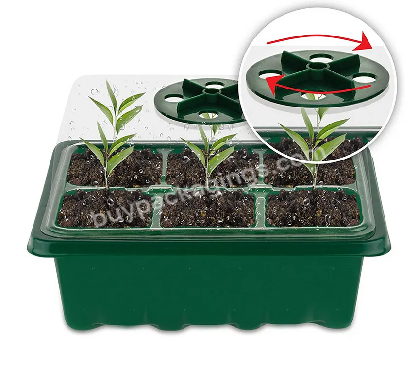 New Adjustable Moisturizing And Heat Preservation Breathable Cover 6 / 12 Cells Plant Growing Trays - Buy Plastic Nursery Seed Germination Box,Plant Seedling Starter Nursery Pots Trays Box,6/12 Cells Plastic Seedling Planting Growing Box.