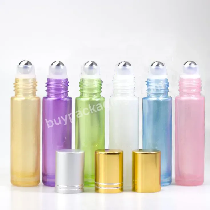 New Arrival 10ml Thick Pearl Color Roller Bottles Roll On Glass Bottle With Metal Ball