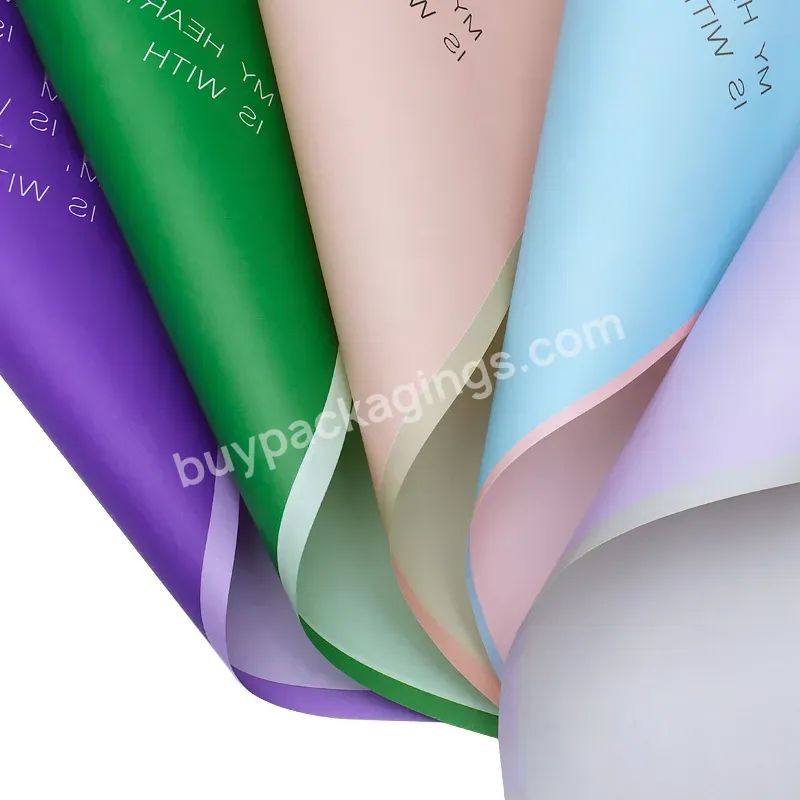 New Arrival 50*55cm Pp Plastic Matt Flowers Wrapping Paper With Rectangular Frame Pattern Printed