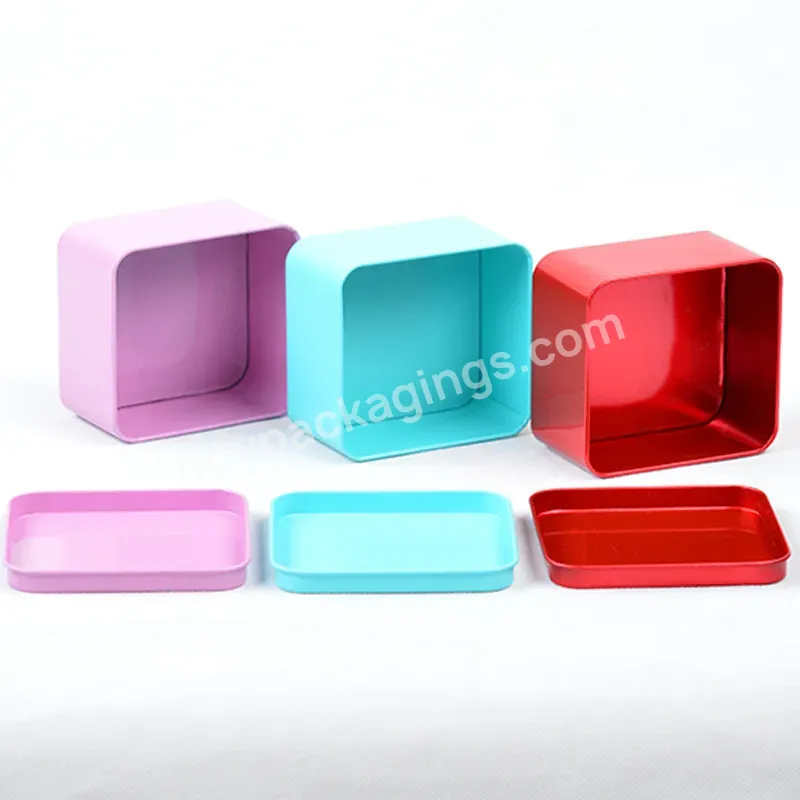 New Arrival 85*85*45mm Multi-color Gift Packing Container Square Tin Box For Socks Underpants