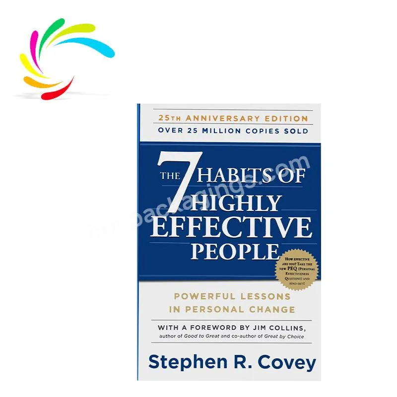 New arrival black and white book printing 7 habits of highly effective people adults reading books