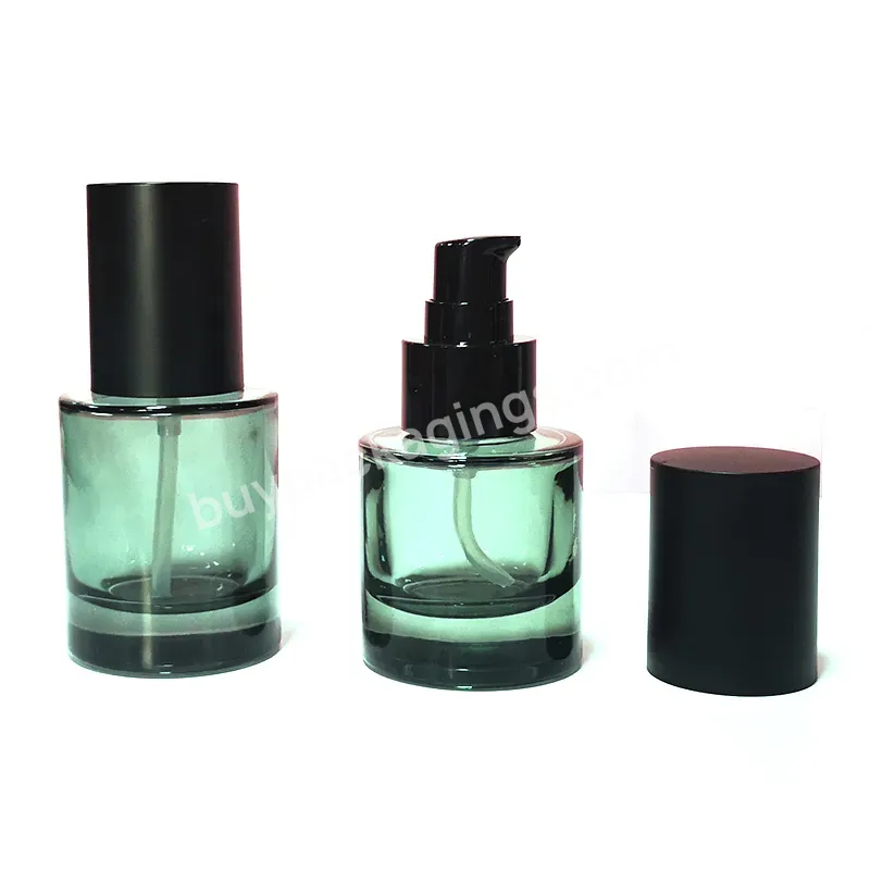 New Arrival Cosmetic Serum Lotion Pump Bottle Glass Cream Bottles Custom Glass Jars With Matte Black Pump Caps