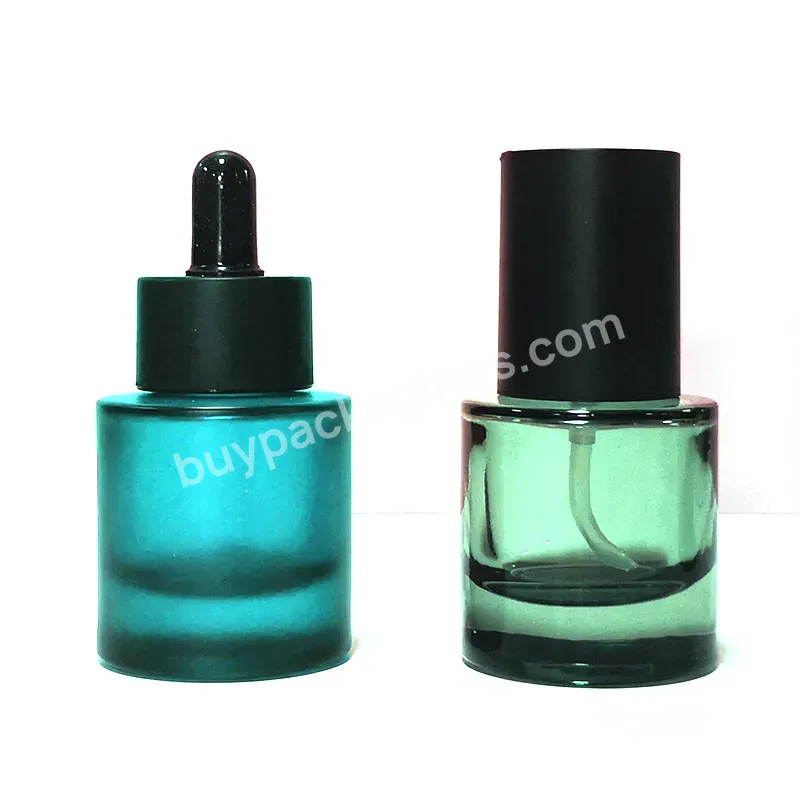 New Arrival Cosmetic Serum Lotion Pump Bottle Glass Cream Bottles Custom Glass Jars With Matte Black Pump Caps