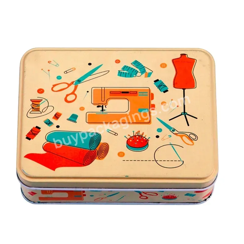 New Arrival Custom Designs Sewing Mini Tin Case Rectangular Small Tin Box For Sewing Tools