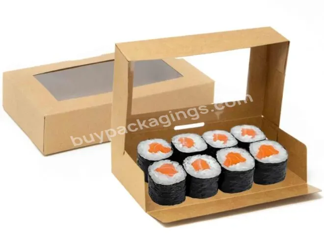 New Arrival Custom Natural Brown Paper Sushi Takeaway Box
