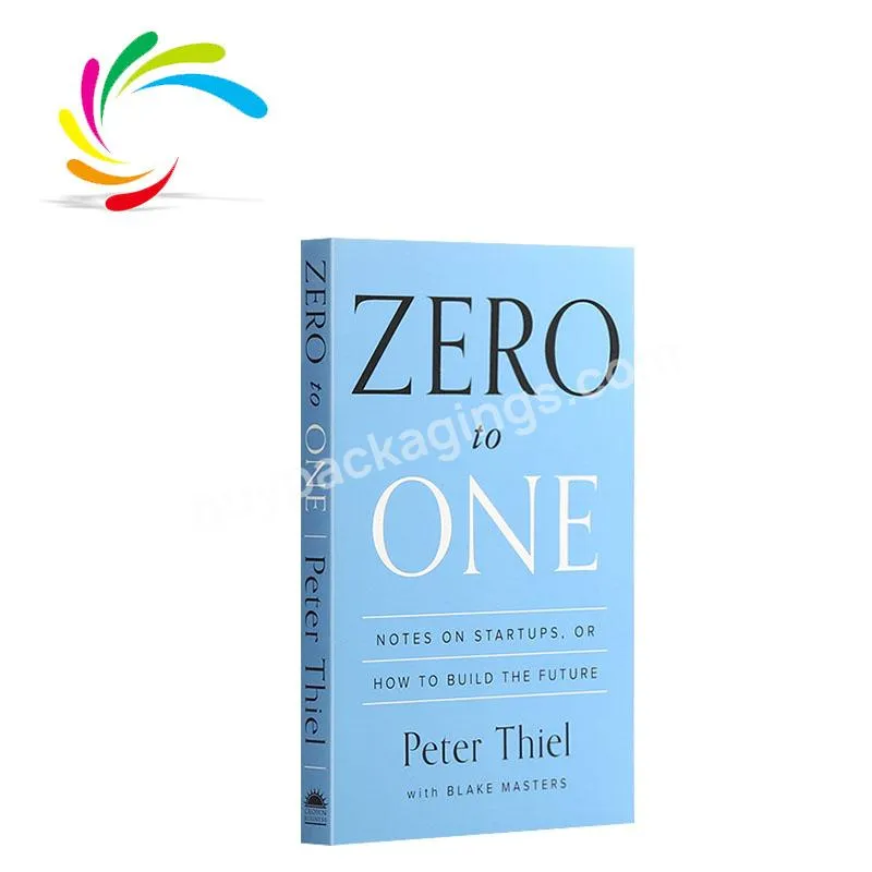 New arrival factory wholesale softcover book printing New York Times Bestseller ZERO TO ONE book in stock