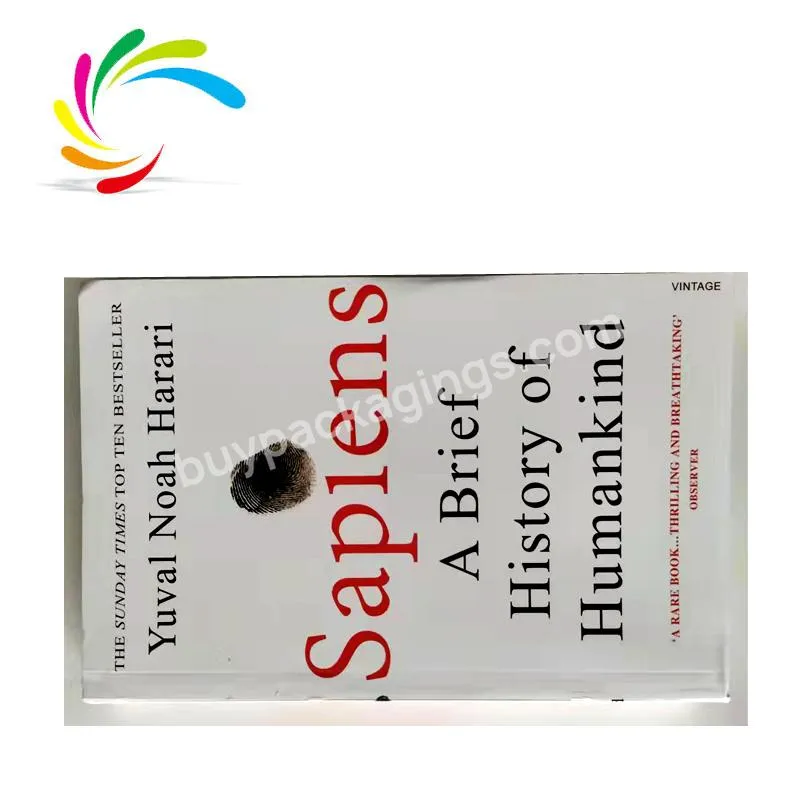 New arrival manufacturer paperback book printing light weight paper A5 size Bestseller motivative book Sapiens in stock