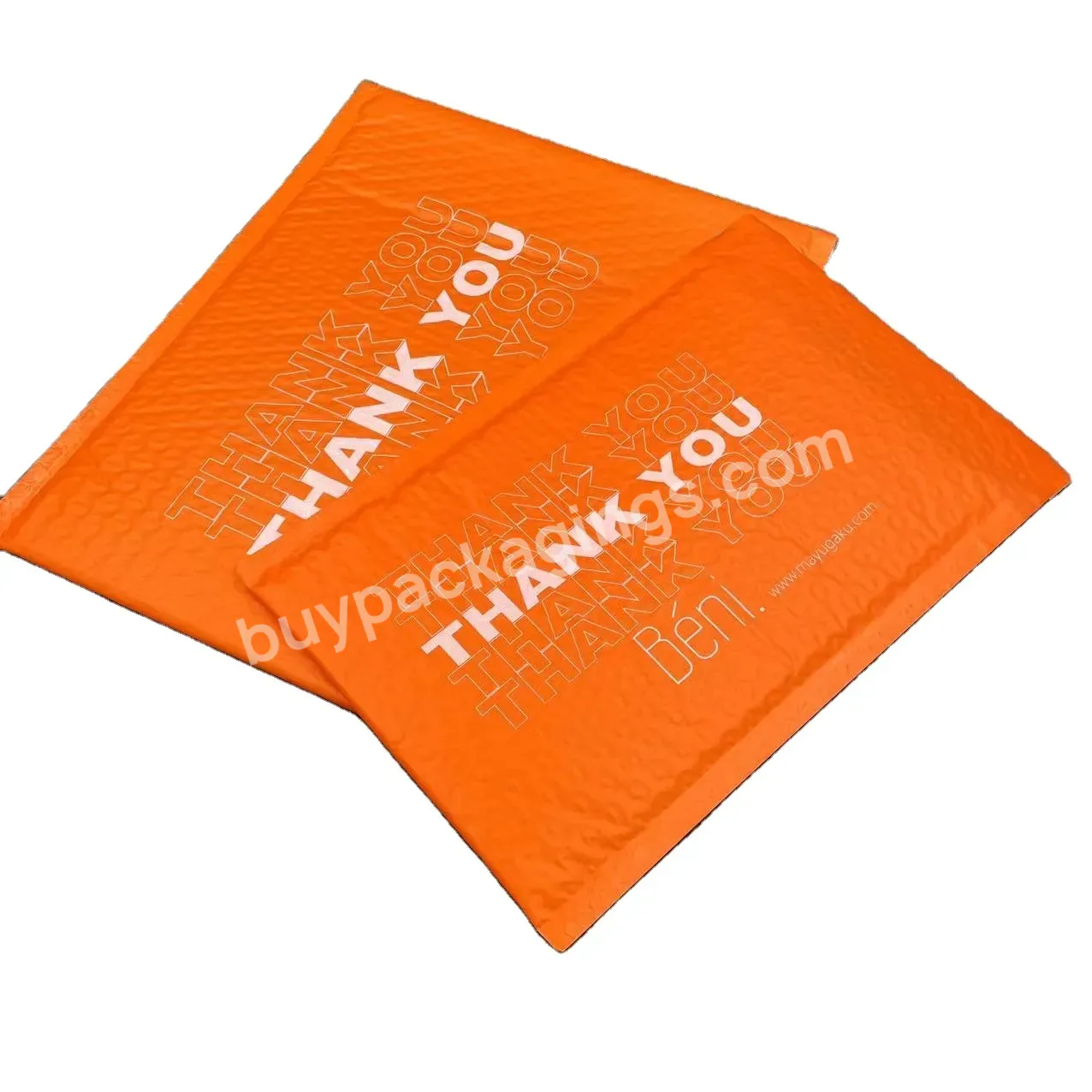 New Arrival Orange Holographic Custom Logo Printed Eco Friendly Cute Bubble Mailers Padded Envelopes Shipping Mailers