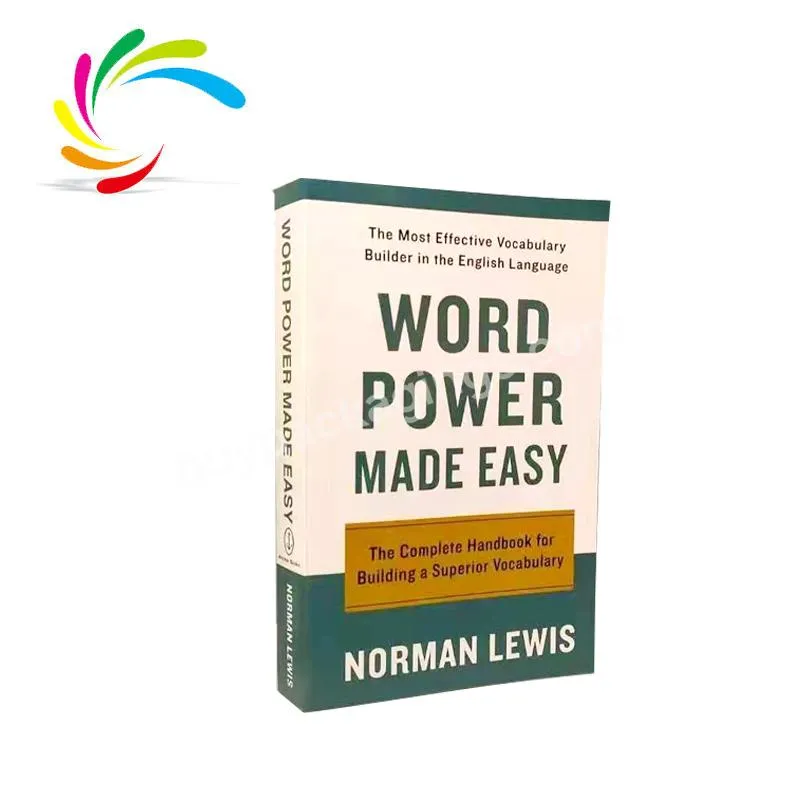 New arrival paperback book light weight paper stock English study books printing for adults Word power made easy