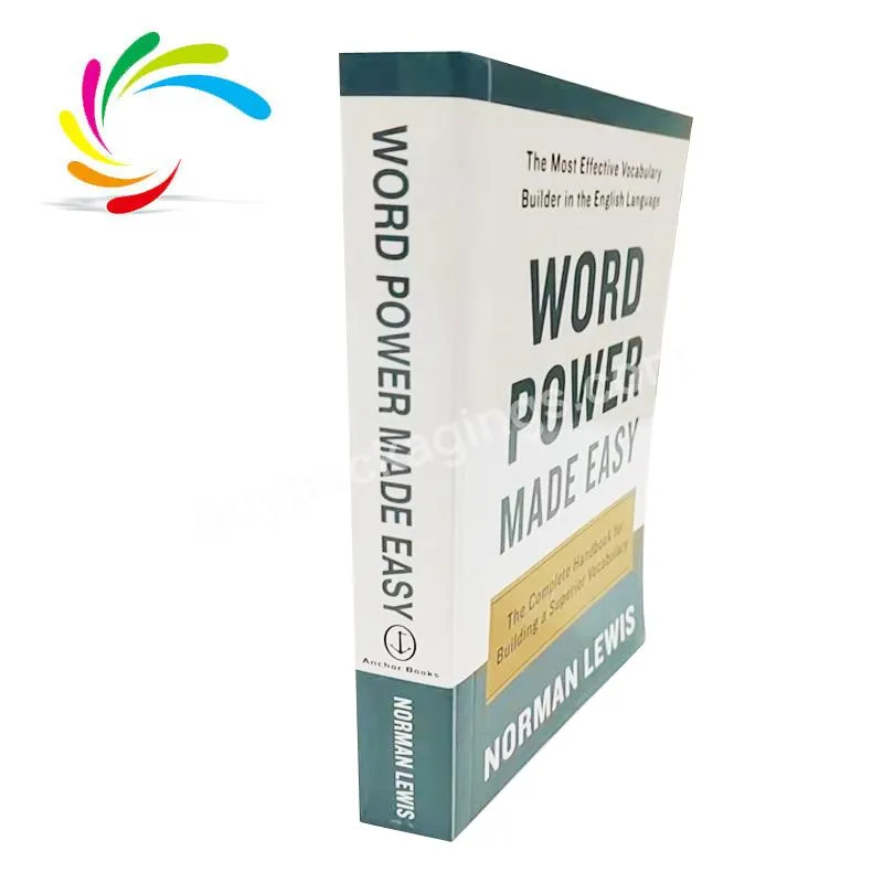 New arrival paperback book light weight paper stock English study books printing for adults Word power made easy