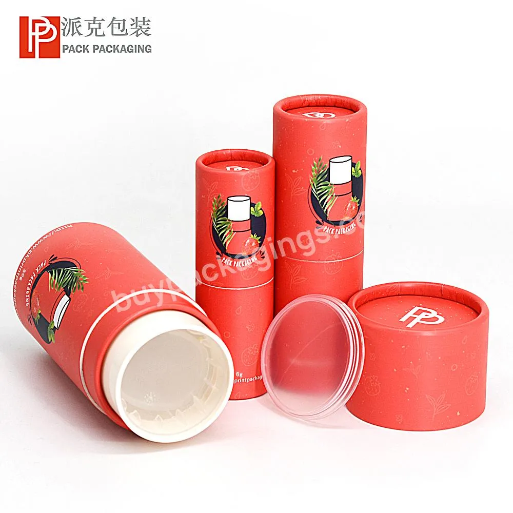 New Arrival Recyclable 50g Round Twist up Paper Tube Deodorant Stick Container Sunscreen Packaging Lip Balm Roll up Tubes