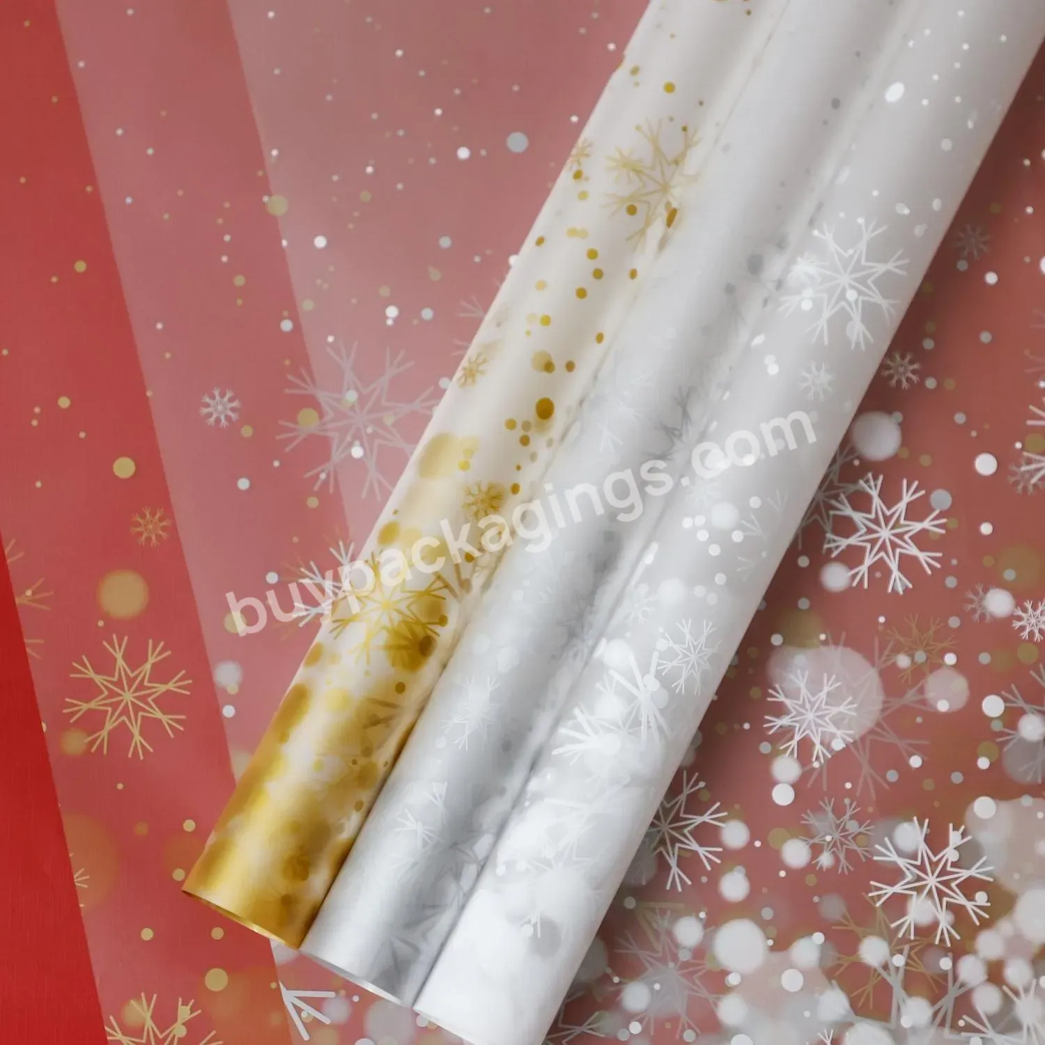 New Christmas Snow Design Printing Wrap Paper Flower Wrapping Paper Korean Gift Wrapping Paper