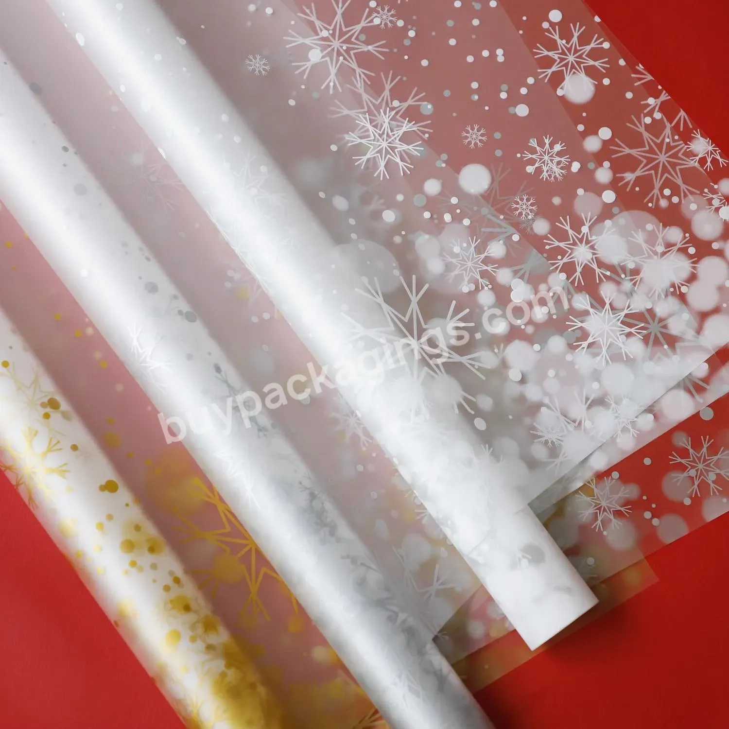 New Christmas Snow Design Printing Wrap Paper Flower Wrapping Paper Korean Gift Wrapping Paper