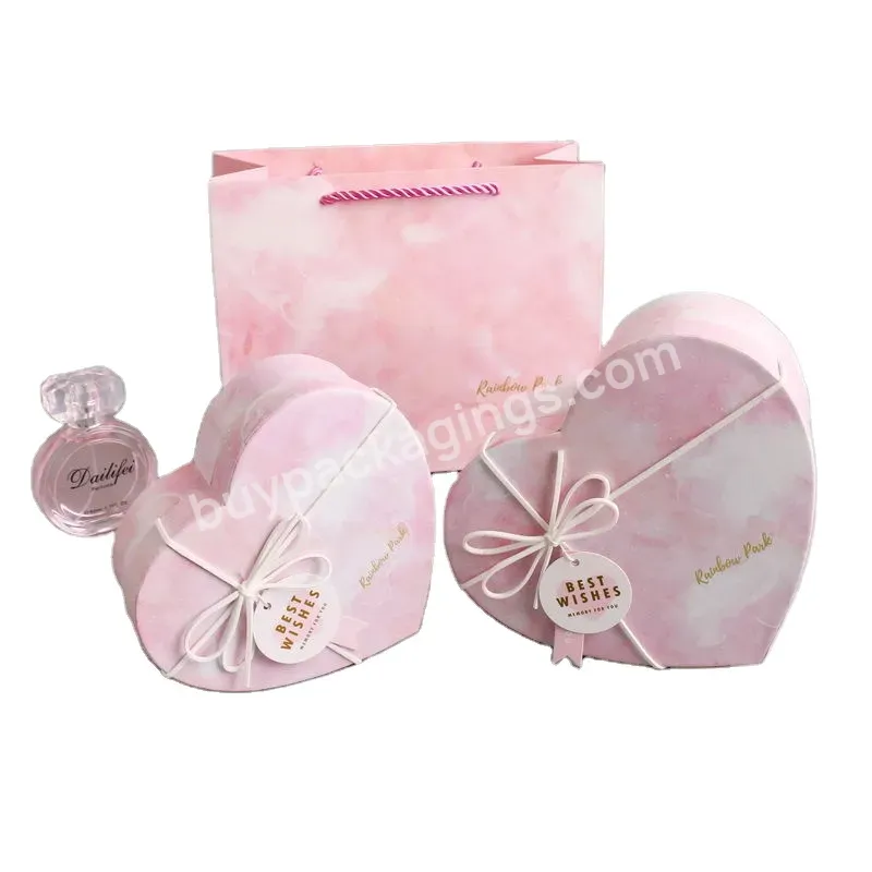 New Desgin Luxury Custom Heart Shape Lid And Base Flower Bouquet Candy Chocolate Paper Cardboard Packaging Garment Gift Rigid Bo