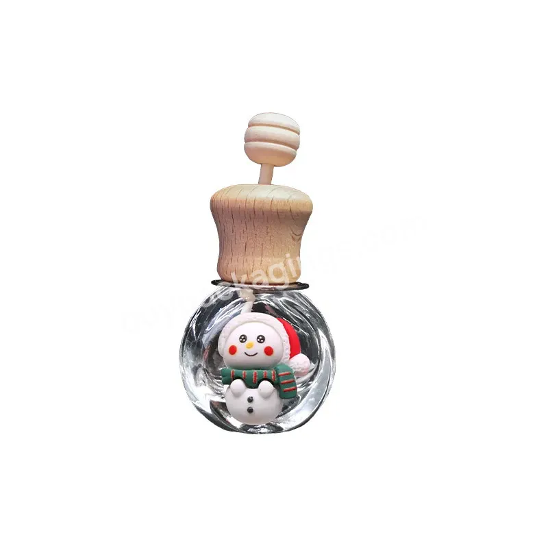 New Design 10ml Mini Colorful Cartoon Shaped Hanging Car Perfume Bottle With Wooden Lid