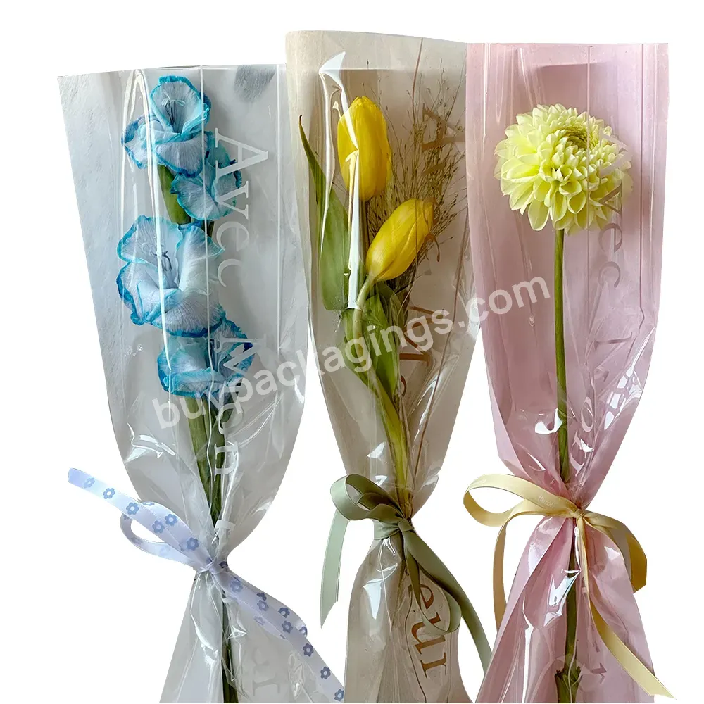 New Design 20pcs/lot Fashion Single Flower Bag Bright Color Flower Wrapping Bag For Florist Wrapper