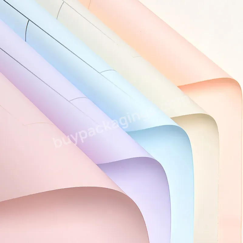 New Design 58*58cm Bright Color Printed Plastic Waterproof Flower Wrapping Paper For Valentine's Day Gift Wrapping