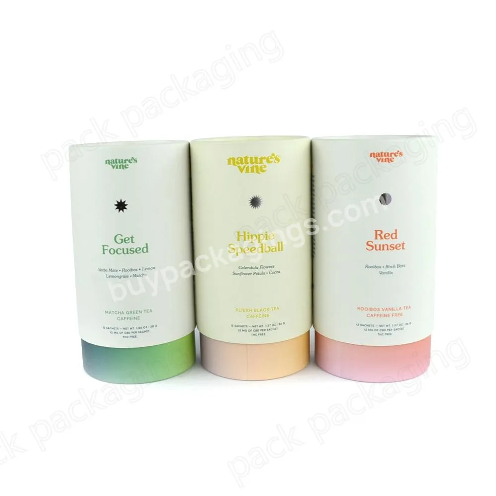 New Design Biodegradable High Quality Cylinder Round Luxury Fancy Gifts Paper Tube Tea  Coffee Powder Paper Box Food Packaging