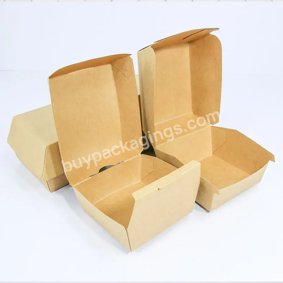 New Design Biodegradable Paper Box For Burger Kraft Paper Burger Box Personalized Burger Boxes