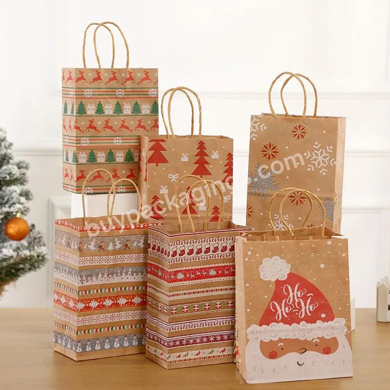 New Design Christmas For Jewelry Luxury With Logo Handle  Packaging Making Brown Shopping Paper Gift Bags
