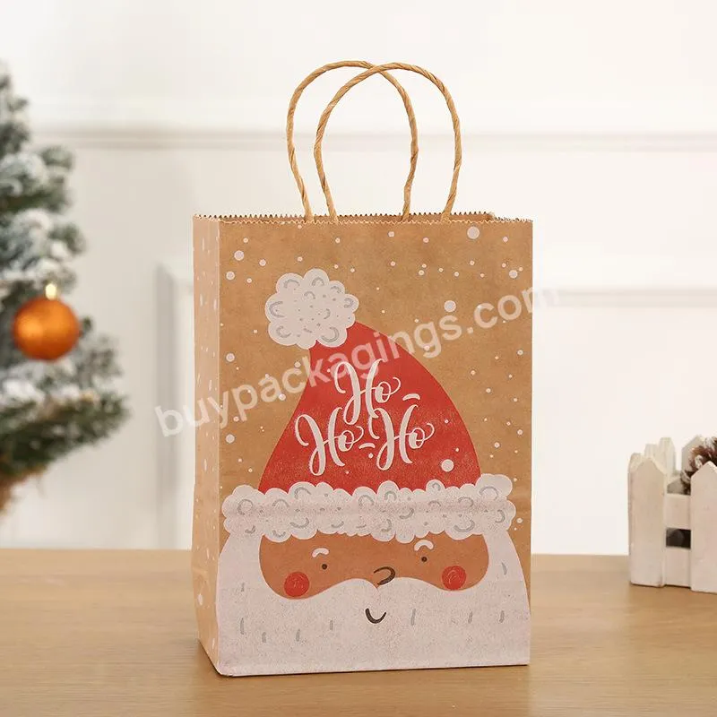 New Design Christmas For Ready Stock Luxury Handle  Packaging Making Brown Shopping Paper Gift Bags