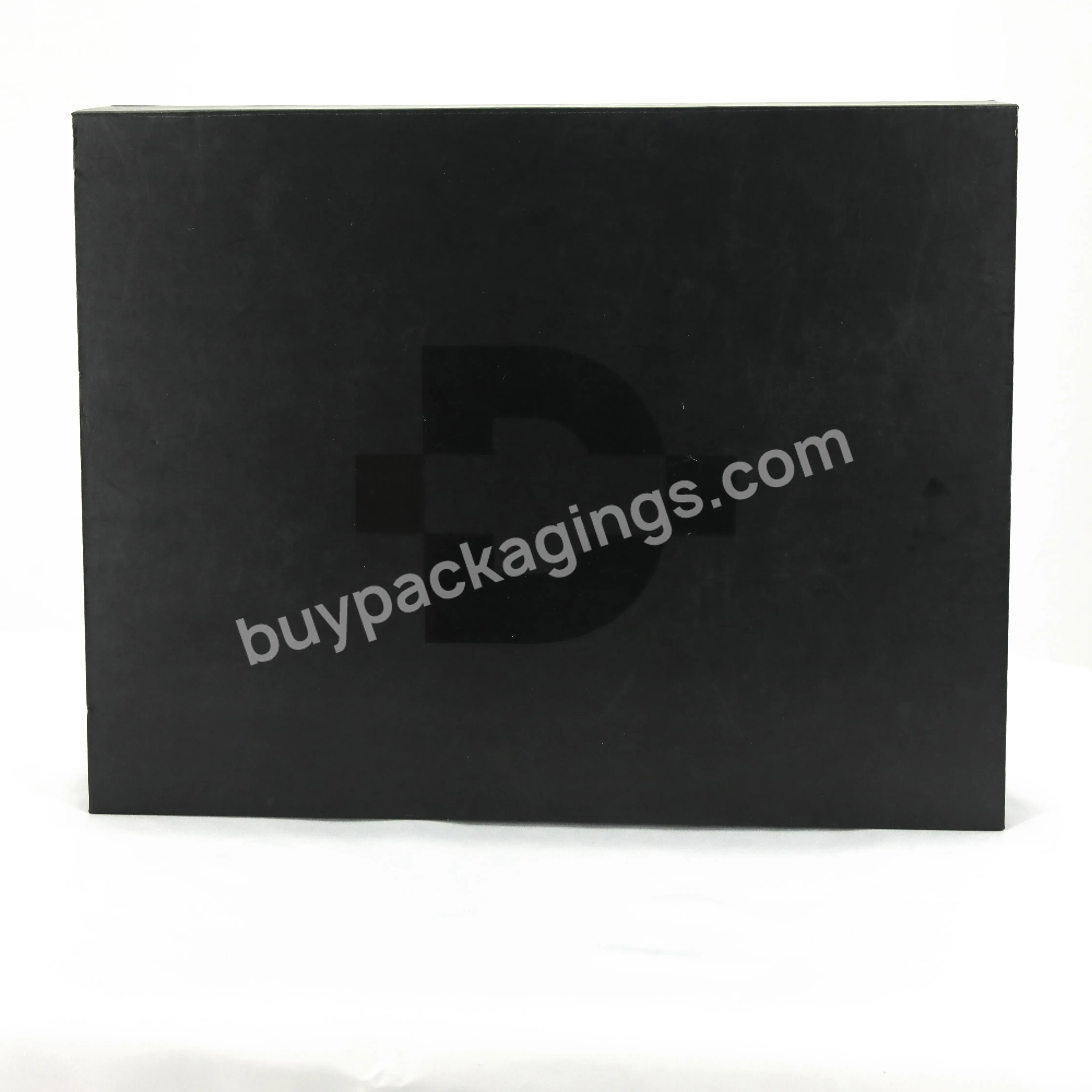 New Design Coated Paper Box Black Uv Magnetic Flap Gift Box