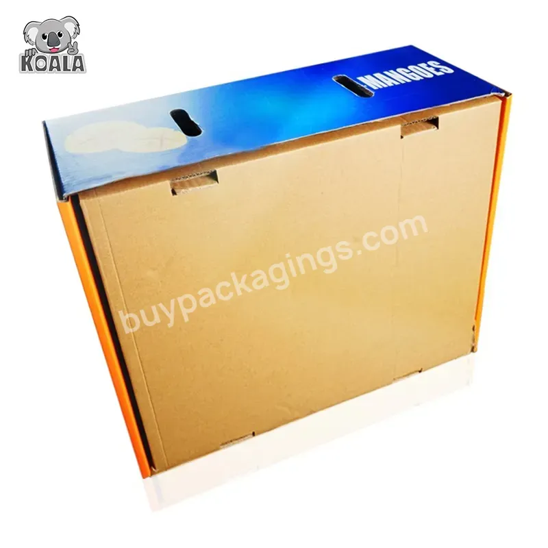 New Design Custom Folding Large Corrugated Paper Fruit Packing Carton Box For Mango