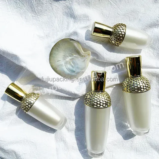 New Design Empty 30ml 50ml 100ml 120ml Acrylic Airless Lotion Bottles 30g 50g Eye Face Cream Jar Travel Cosmetic Container - Buy Airless Lotion Bottles Set,Gold Cap Lid Acrylic Lotion Bottles,Pearl White Cream Jar Set.