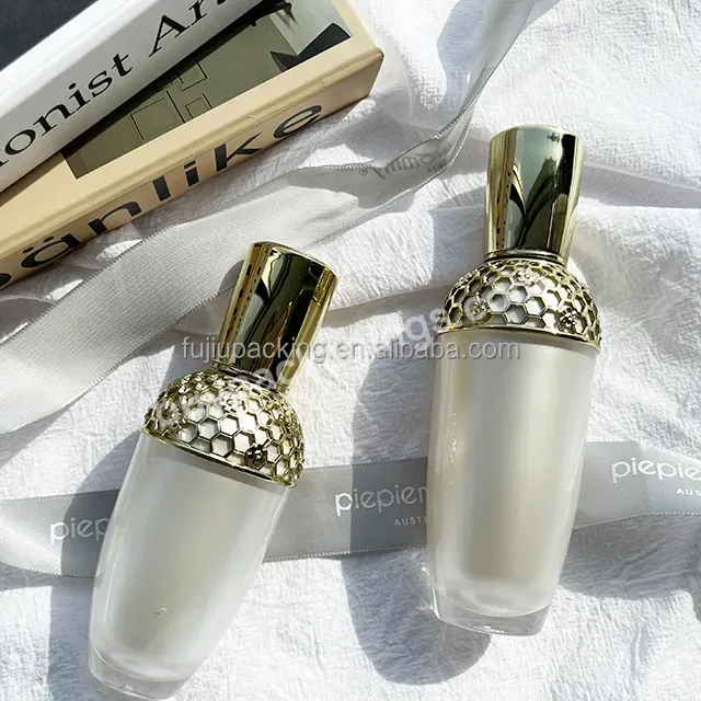 New Design Empty 30ml 50ml 100ml 120ml Acrylic Airless Lotion Bottles 30g 50g Eye Face Cream Jar Travel Cosmetic Container - Buy Airless Lotion Bottles Set,Gold Cap Lid Acrylic Lotion Bottles,Pearl White Cream Jar Set.