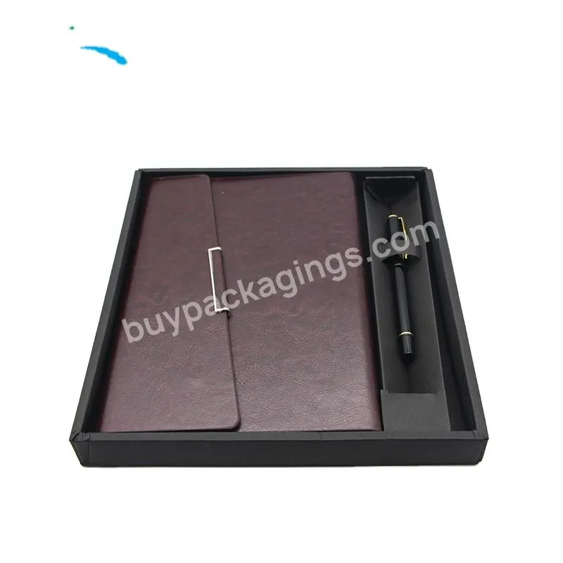 New Design Fashion Logo Luxury High Quality Custom Leather Notebook and Pen Gift Set