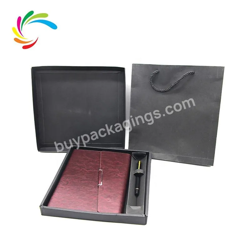 New Design Fashion Logo Luxury High Quality Custom Leather Notebook and Pen Gift Set